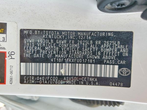 2015 TOYOTA CAMRY