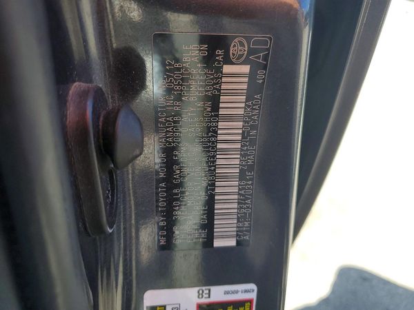 2012 TOYOTA COROLLA