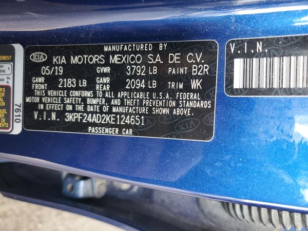 2019 KIA FORTE FE/LX/LXS