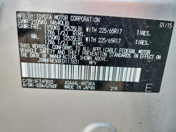 2015 TOYOTA RAV4 LE (X Grade)