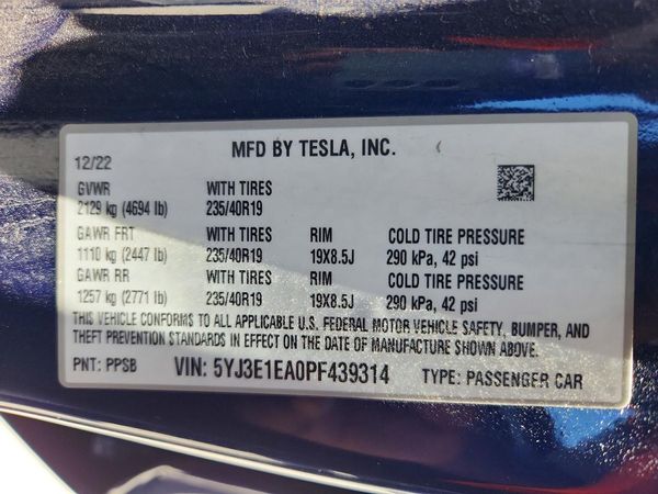2023 TESLA MODEL 3