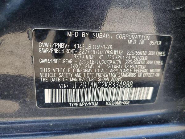 2019 SUBARU CROSSTREK Limited+ES+BSD+NAVI
