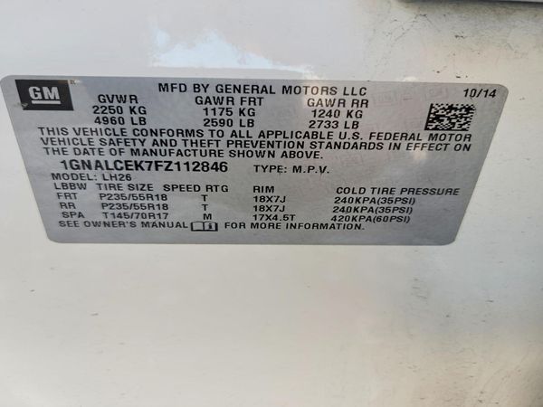 2015 CHEVROLET EQUINOX 2LT