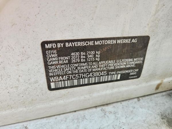2017 BMW 430I GC — VINS