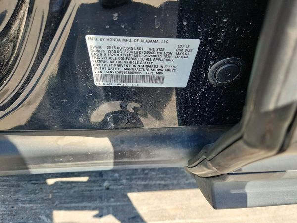2016 HONDA PILOT EXL — VINS