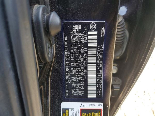 2012 TOYOTA CAMRY