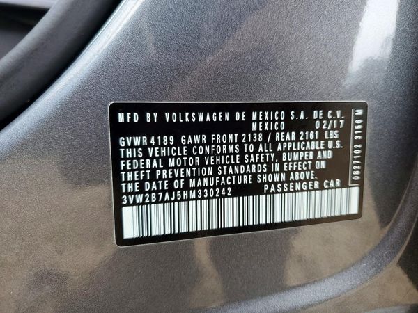 2017 VOLKSWAGEN JETTA S
