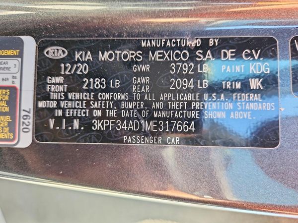 2021 KIA FORTE GT Line