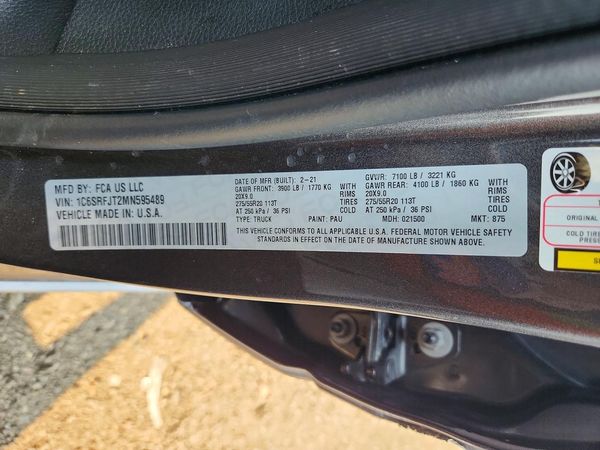 2021 RAM 1500