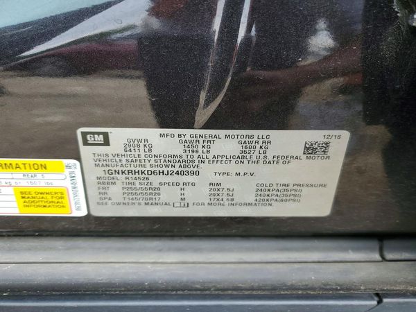 2017 CHEVROLET TRAVERSE 2LT