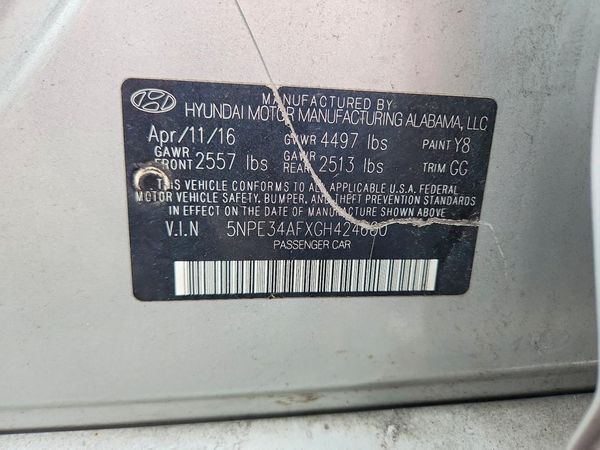 2016 HYUNDAI SONATA