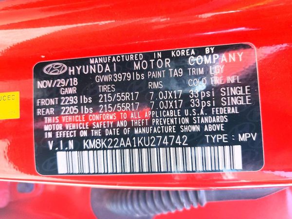2019 HYUNDAI KONA SEL