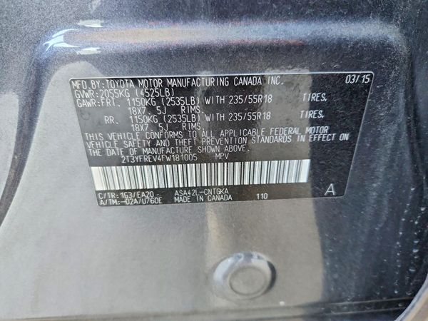 2015 TOYOTA RAV4 Limited (G Grade)