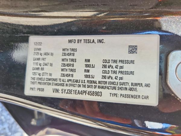 2023 TESLA MODEL 3