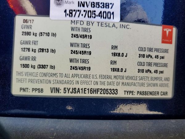 2017 TESLA MODEL S