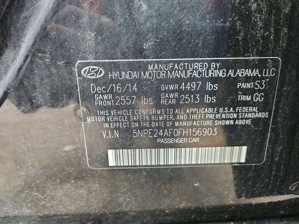 2015 HYUNDAI SONATA
