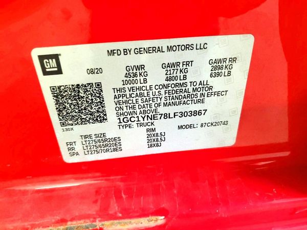 2020 CHEVROLET SILVERADO LT — VINS