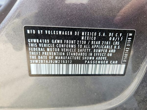 2018 VOLKSWAGEN JETTA S