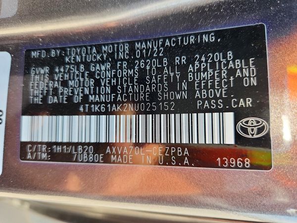 2022 TOYOTA CAMRY XSE
