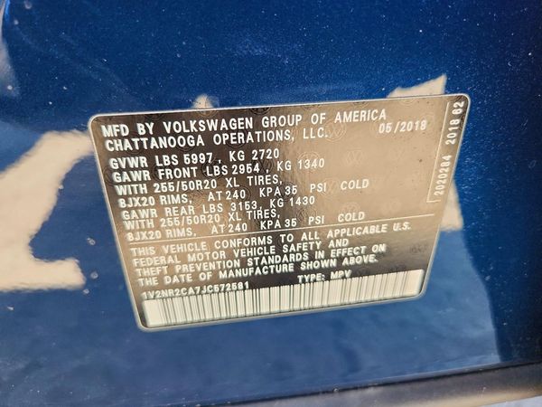 2018 VOLKSWAGEN ATLAS 4Motion SEL Premium