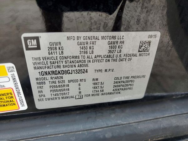 2016 CHEVROLET TRAVERSE 1LT