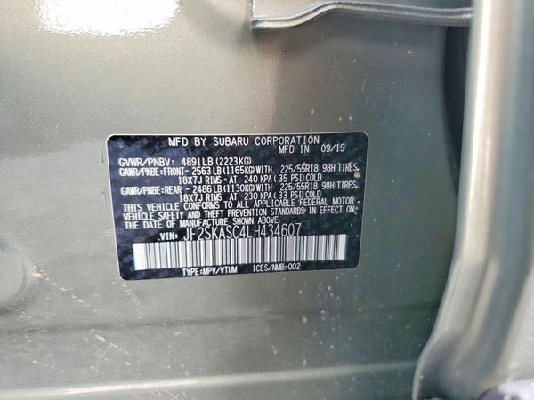 2020 SUBARU FORESTER Ltd Base+ES+KA