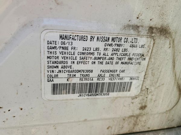2013 INFINITI G37 — VINS