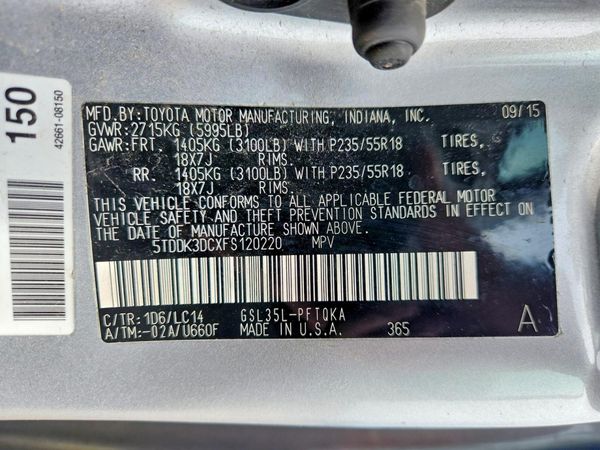 2015 TOYOTA SIENNA