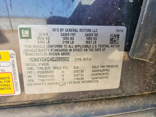 2016 CHEVROLET TRAVERSE 1LT