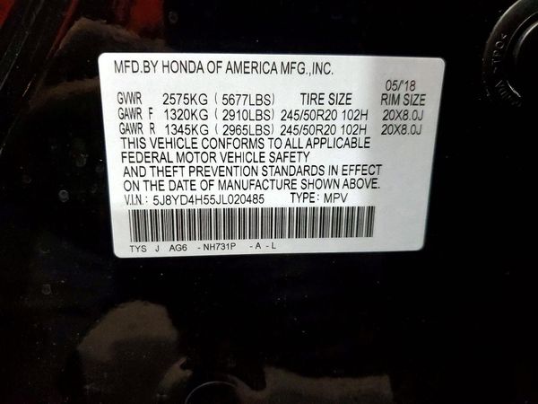 2018 ACURA MDX SH-AWD (Tech) — VINS