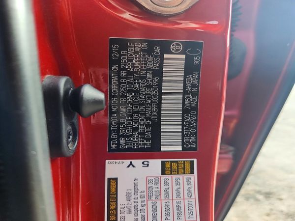 2016 TOYOTA PRIUS One/Two