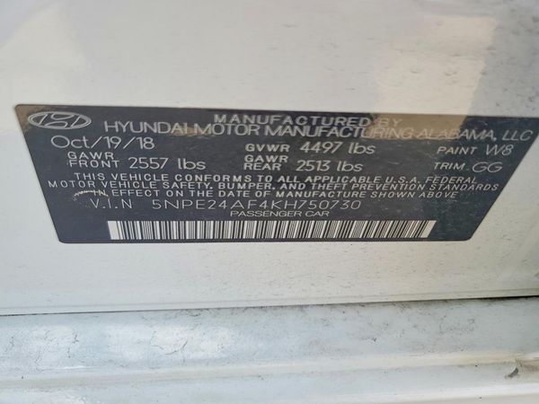 2019 HYUNDAI SONATA