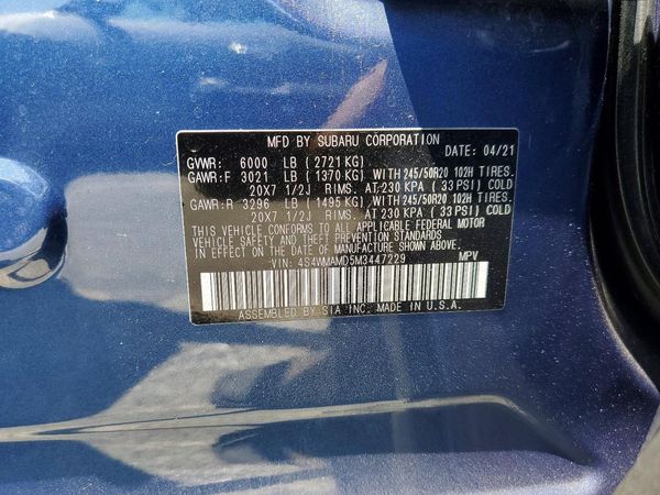 2021 SUBARU ASCENT Limited 7+ES+KA