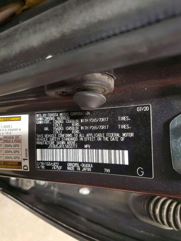 2020 TOYOTA 4RUNNER Base Grade
