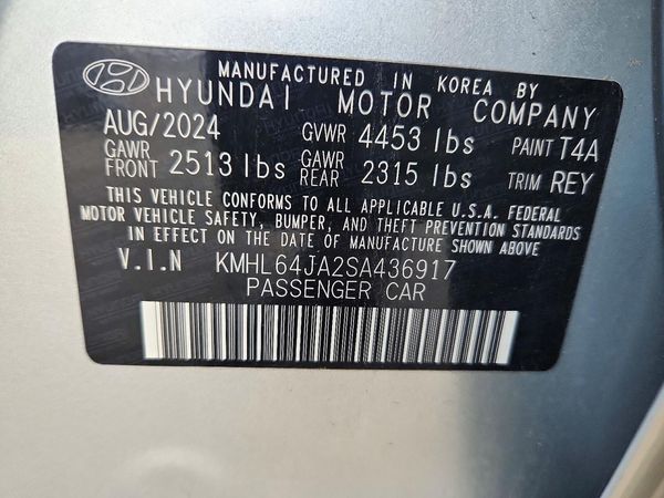 2025 HYUNDAI SONATA SEL — VINS