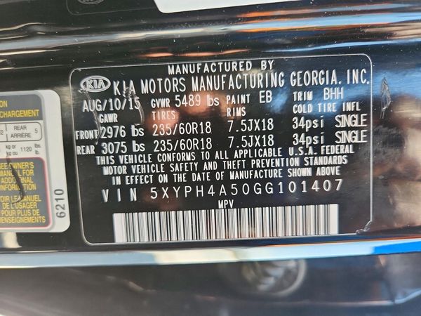 2016 KIA SORENTO