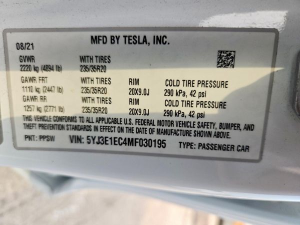 2021 TESLA MODEL 3