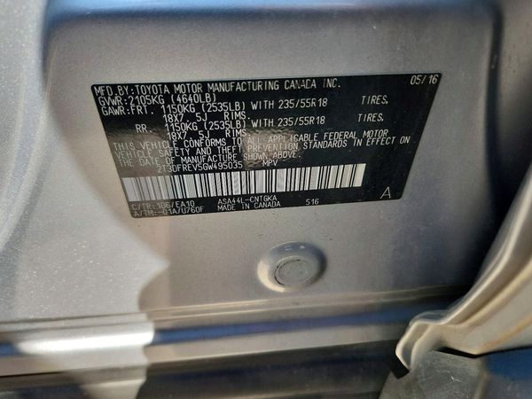2016 TOYOTA RAV4 Limited (G Grade)