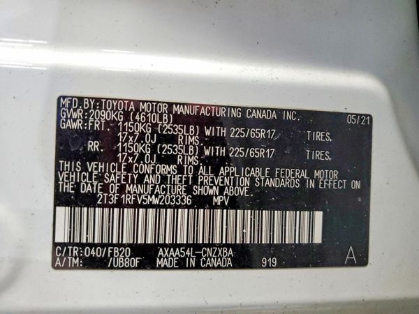 2021 TOYOTA RAV4 LE
