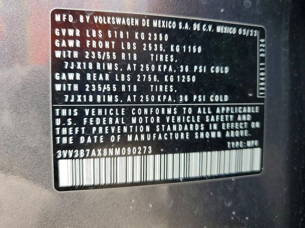 2022 VOLKSWAGEN TIGUAN SE