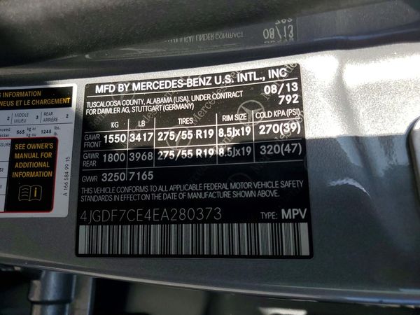 2014 MERCEDES-BENZ GL GL450 4MATIC