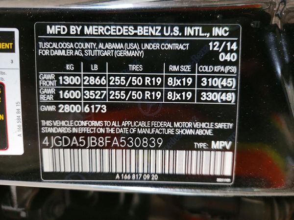 2015 MERCEDES-BENZ ML ML350