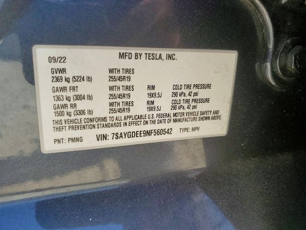2022 TESLA MODEL Y