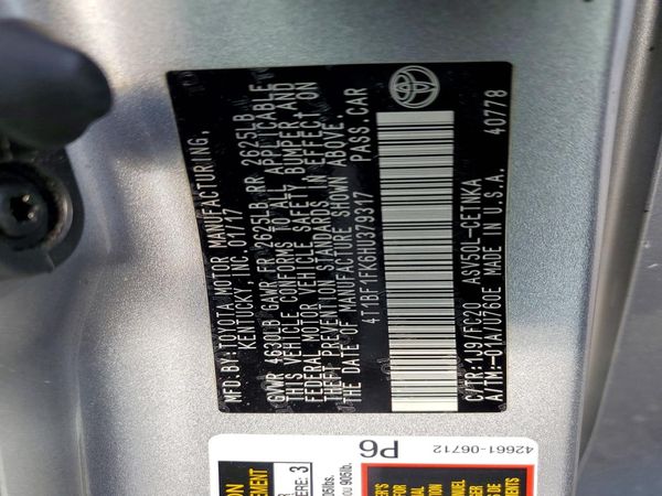 2017 TOYOTA CAMRY LE/SE/XLE/XSE