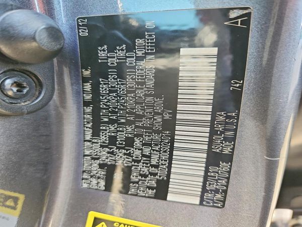 2012 TOYOTA HIGHLANDER Base/Hybrid — VINS