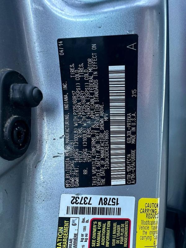 2014 TOYOTA SIENNA