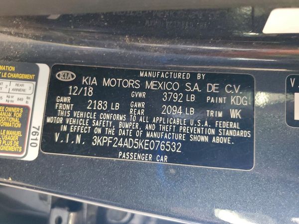 2019 KIA FORTE