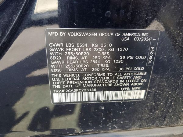 2024 VOLKSWAGEN ATLAS CROSS SPORT