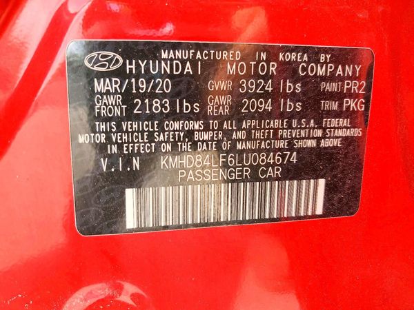 2020 HYUNDAI ELANTRA