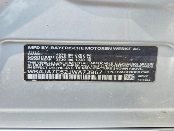 2018 BMW 5 SERIES xDrive — VINS